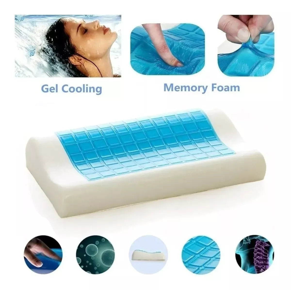 Almohada de Gel Ortopédica + Funda: Descanso y Comodidad para Tu Cuello