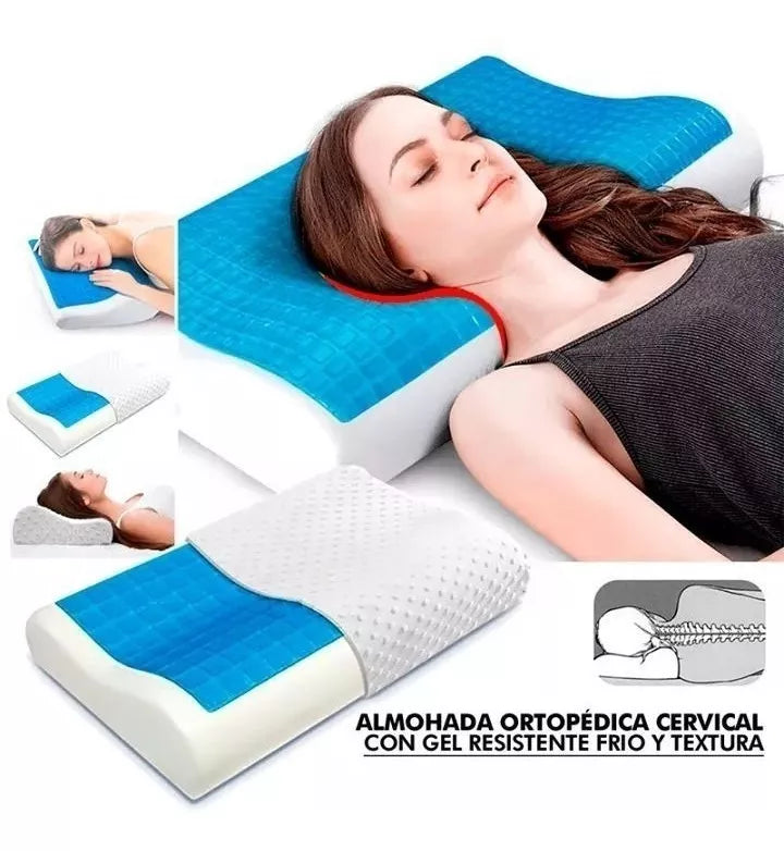 Almohada de Gel Ortopédica + Funda: Descanso y Comodidad para Tu Cuello