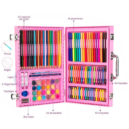 Set Arte Maleta X128 Pcs Colores Dibujo