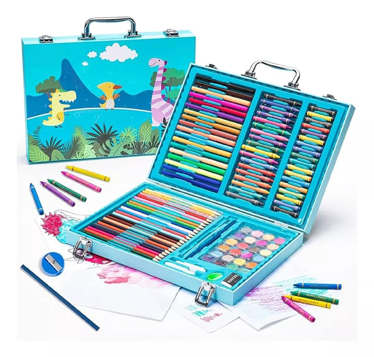 Set Arte Maleta X128 Pcs Colores Dibujo