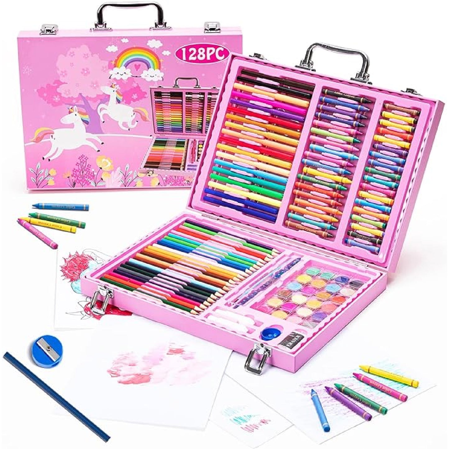 Set Arte Maleta X128 Pcs Colores Dibujo