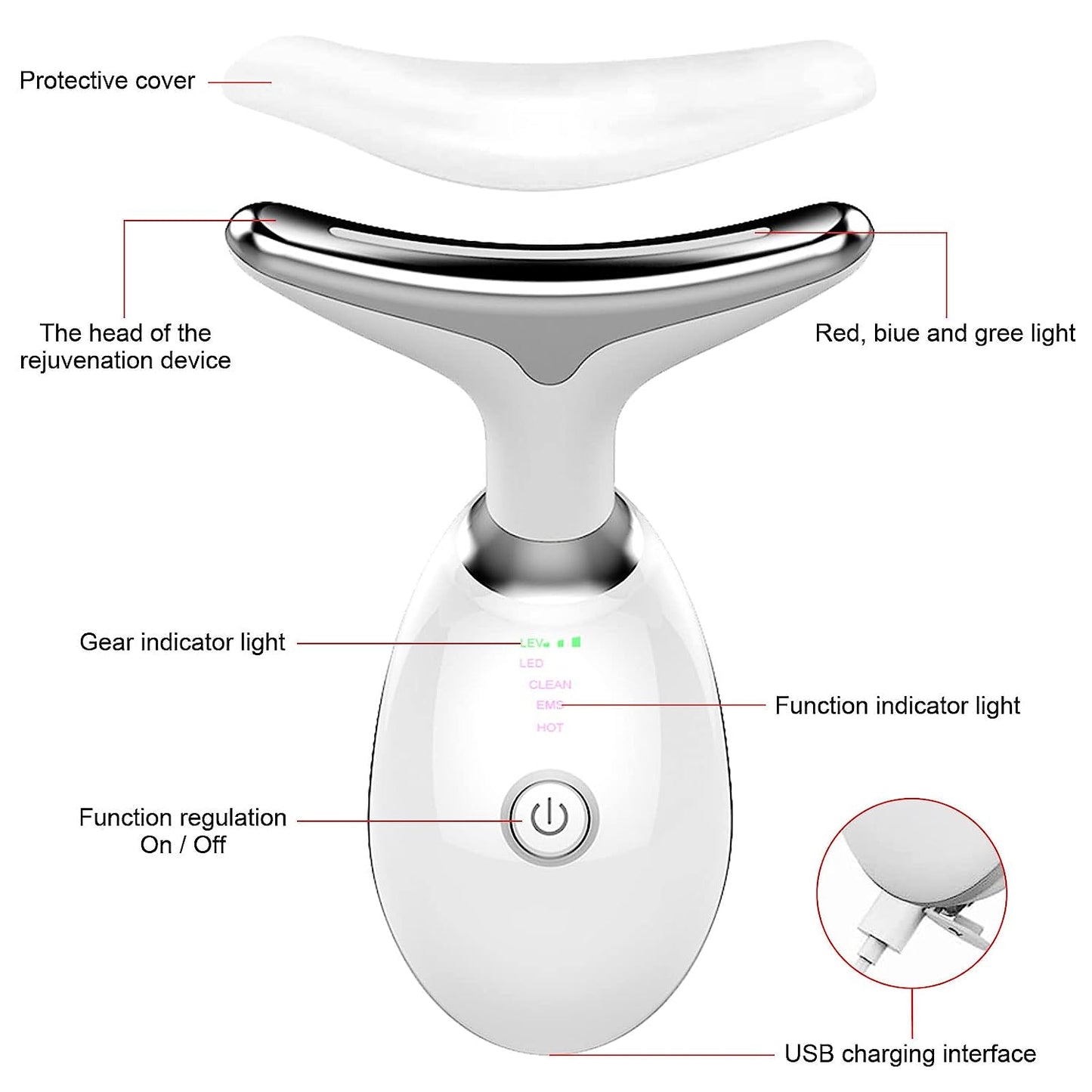 Masajeador Inteligente para Rostro y Cuello: Reafirma y Tonifica Tu Piel