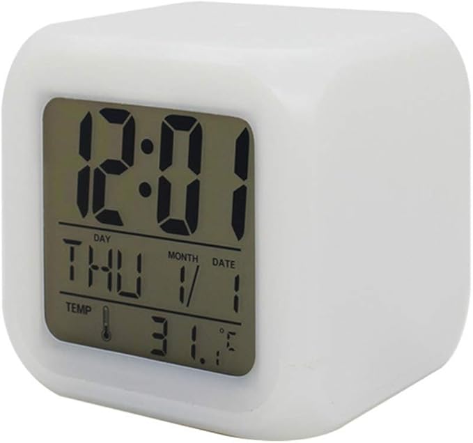 Reloj Electrónico de Cubo con Pantalla LCD